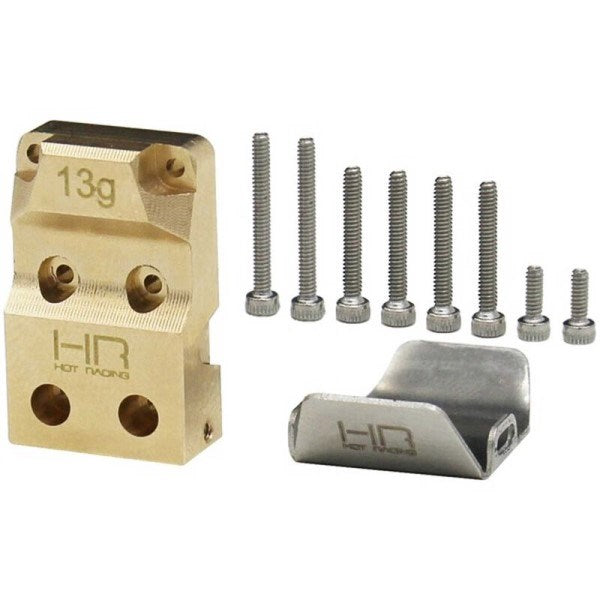 Hot Racing HRASXTF12CP Brass Diff Cover w/ SS skid plate SCX24 - Hobby City NZ