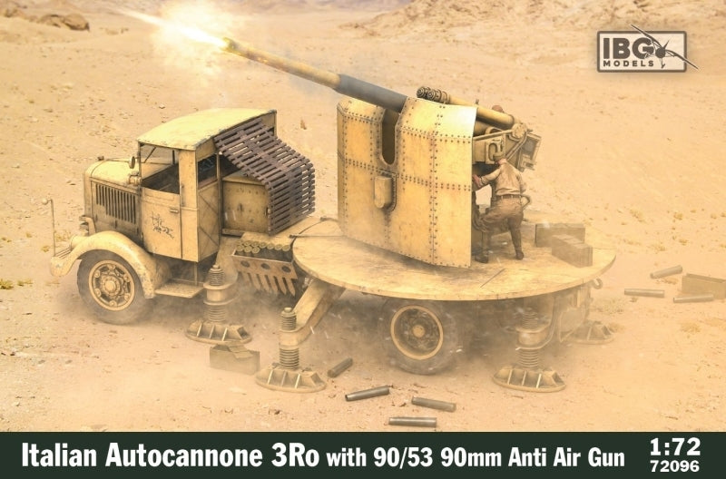 IBG Models 72096 IBG 1/72 Italian Autocannone 3Ro with 90/53 90mm AA Gun Plastic Model Kit - Hobby City NZ (8966357385453)