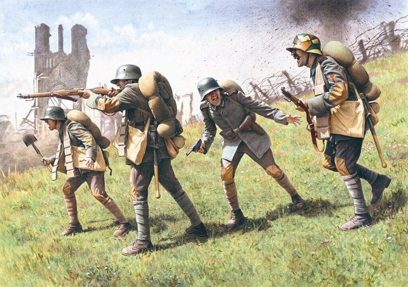 WWI Deutsche Sturmtruppen ICM 35291 - German Assault Troops, 1917-1918, 1/35 Modellbau-Figuren