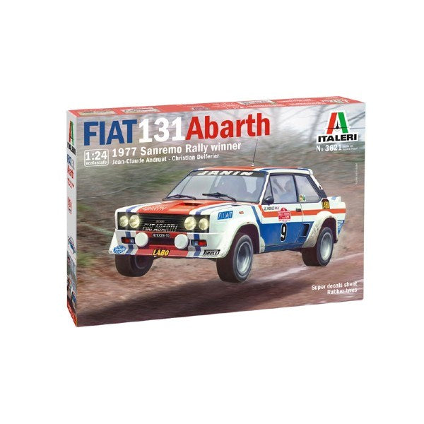 Italeri 3621 1/24 Fiat 131 Abarth - 1977 Sanremo Rally Winner - Hobby City NZ (7882815078637)