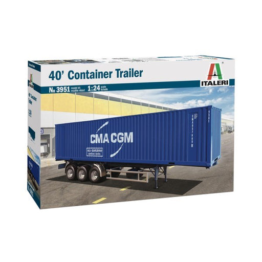 Italeri 1/24 3951 40 Foot Container W/Trailer (8219031765229)