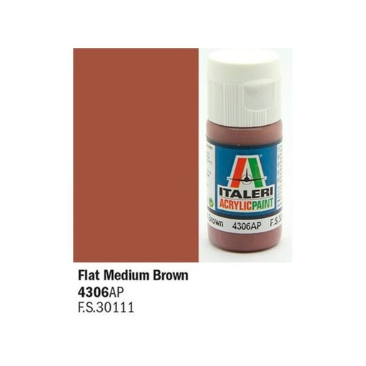 Vallejo by Italeri 4306  Acrylic Flat Medium Brown (7654652838125)