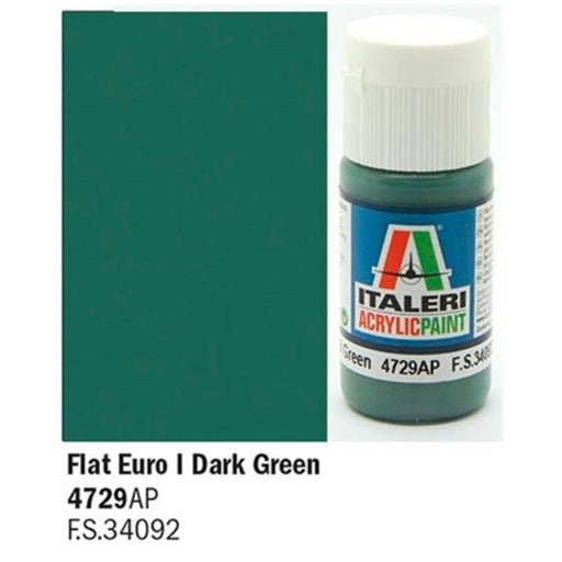 Vallejo by Italeri 4729 Paint FLAT EURO DARK GREEN I (8346783383789)