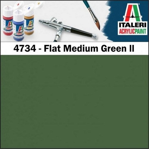 Vallejo by Italeri 4734  - FLAT MEDIUM GREEN (II) (8130725118189)