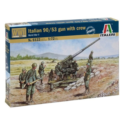 Italeri 6122 1/72 2ND WW ITALIAN 90/53 GUN WITH CREW (8346772635885)