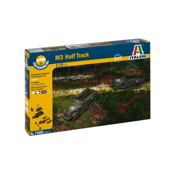 Italeri 7509  1/72 FAST ASSBLY 2 KITS M3A1 HALF TRUCK - Hobby City NZ (7546234896621)