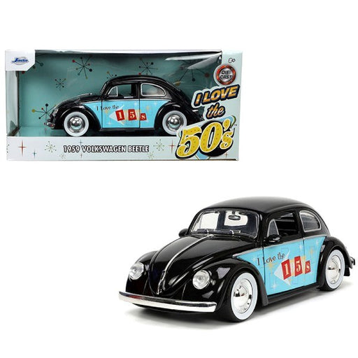 Jada 31382 1/24 1959 Volkswagen Beetle (Black/Light Blue) - I Love The 50's (8062494769389)