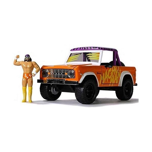 Jada 32046 1/24 1973 Ford Bronco w/"Macho Man" Randy Savage Figurine (8294594543853)