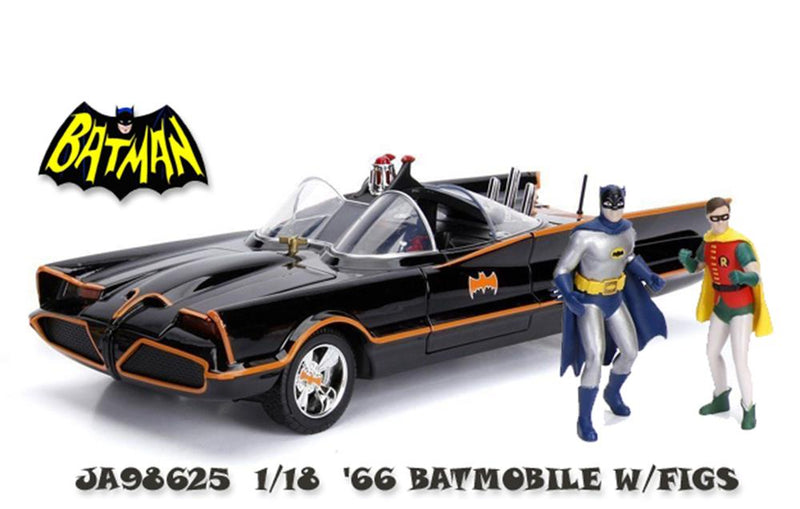 Jada 98625 1/18 BATMOBILE  - '66 BATMOBILE W/FIGURES (7825137205485)