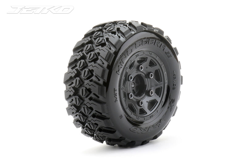 Jetko JKO3102CBMSGN 1/10 SC 2.2/3.0 EX-KING COBRA/Claw Rim/Black/Medium Soft/Glued MTD Tires (2) (9250494218477)