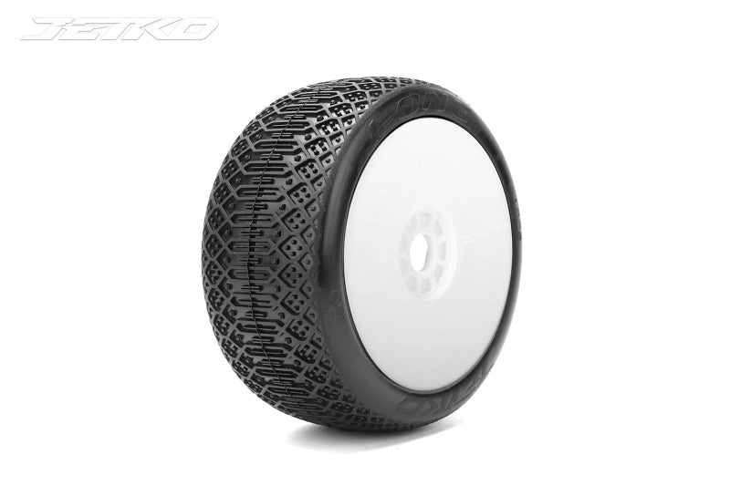 Jetko J-ONE:1/8 Buggy/Dish/White Rim/Composite (Clay) Ultra Soft/Glued/Belted - JKOJKO1009DWCUSGB