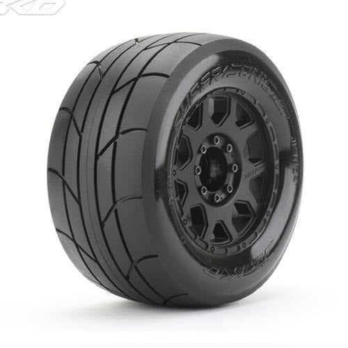 Jetko JKO1804CBMSGB 1/8 MT 3.8 EX-SUPER SONIC/Claw Rim/Black/Medium Soft/Glued/Blted (9250493858029)