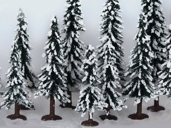 JTT Scenery 92077 Evergreen Pines with Snow 3-5" (75-150mm) - 10pk - Hobby City NZ