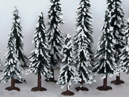 JTT Scenery 92077 Evergreen Pines with Snow 3-5" (75-150mm) - 10pk (8150704226541)