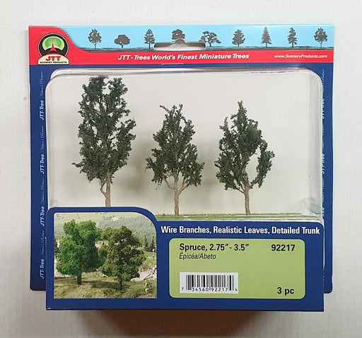 JTT Scenery 92217 Spruce Trees 70- 89mm (3) (8346421821677)