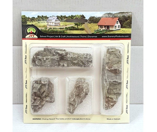 JTT Scenery 95352 Pre-Painted Rocks: Outcroppings - 4pk (8531204374765)