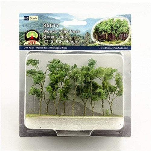 JTT Scenery 95617 1/100 Wood Edge Trees Green (9) (8531162136813)