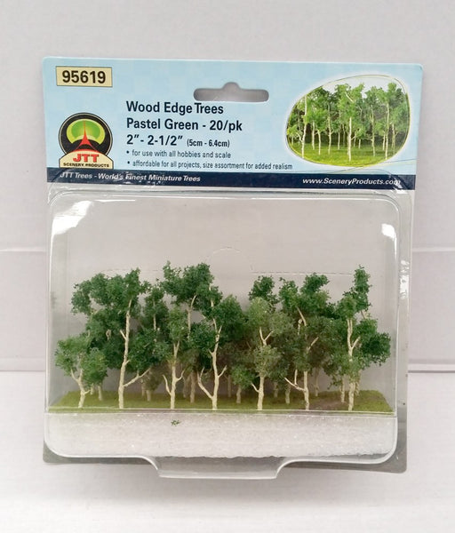 JTT Scenery 95619 N Scale Wood Edge Trees Green (20 Pack) (8531164135661)