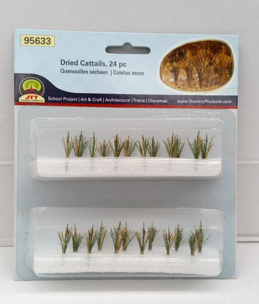 JTT Scenery 95633 HO Scale 3/4 Dried Cattails (24 Pack) (8324648141037)