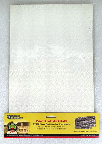 JTT Scenery 97467 Wood Roof Shingles - Styrene Pattern Sheets (2pk)