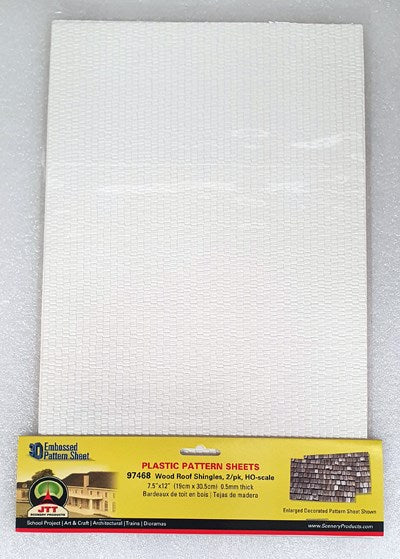 JTT Scenery 97468 Wood Roof Shingles - Styrene Pattern Sheets (2pk)