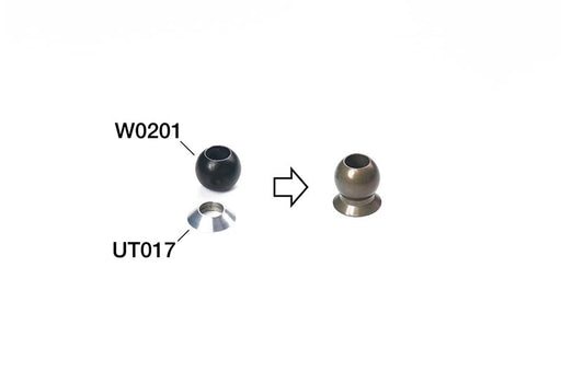 Koswork KOS04311 Kyosho 5.8mm Hard Anodized 7075 Flanged Pivot Ball (4) (9003639701741)