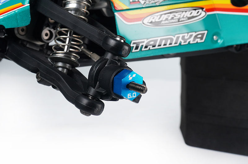 Koswork KOS04408 Tamiya 6mm Aluminum Clamping Wheel Hex (4) Blue (9001931604205)