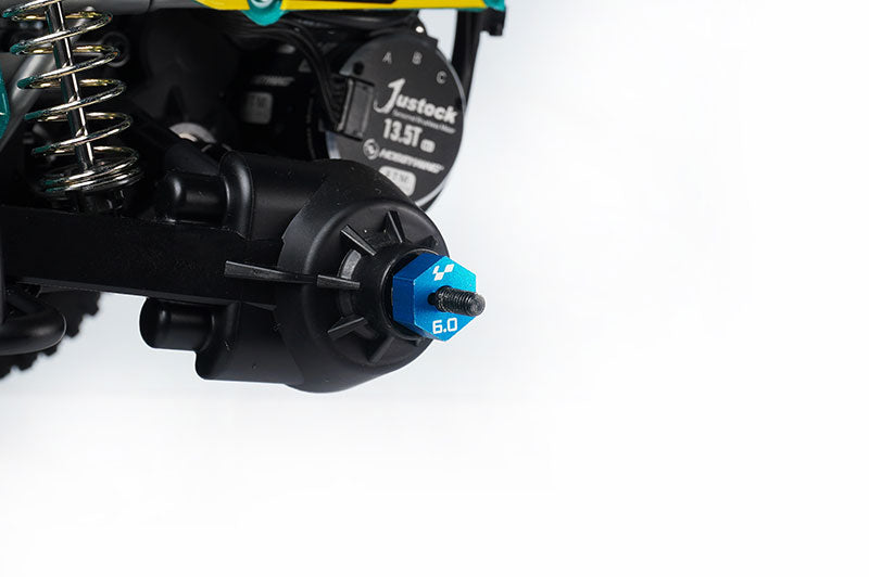 Koswork KOS04408 Tamiya 6mm Aluminum Clamping Wheel Hex (4) Blue (9001931604205)