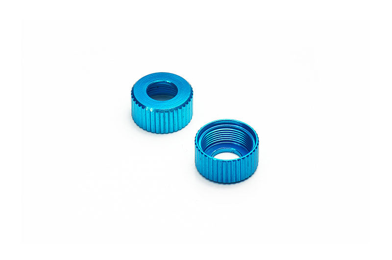Koswork KOS04808TA Lower Shock Cap Blue (2) 12mm & 13mm Shock AE (9001932095725)