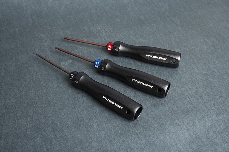 Koswork KOS13252-HSET3 Hex Wrench Set 1.5mm, 2.0mm & 2.5mm (w/75mm Tip) (Alum. Tri Handle) (9003647992045)