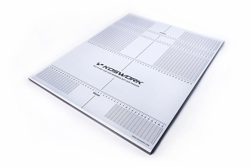 Koswork KOS18001SET 1/8 Buggy, On-Road Car/GT & Truggy Extra Lightweight Pit Setup Board 455x570mm (w/Plastic Decal) (9001938190573)