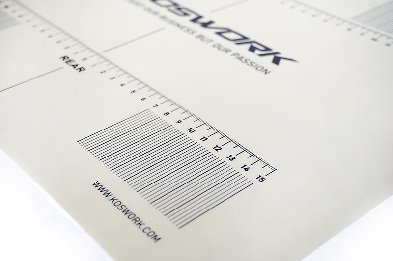 Koswork KOS18011 390x470mm Plastic Decal (for 1/10 & 1/8 Buggy & On-Road Car Setup Board) (9003649302765)