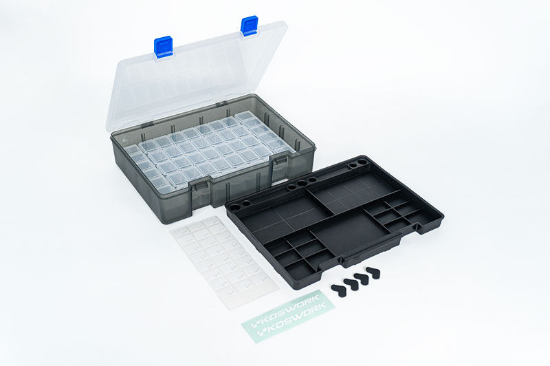 Koswork Box with 7x7 Parts Box and Black Parts Tray Tool Box
