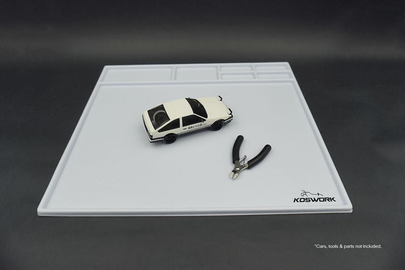 Koswork KOS32120-450W Assembly Tray / Cleaning Tray 450*400*10mm White (1/10 M Size, 1/18, Min-Z & Mini 4WD) (9001939337453)