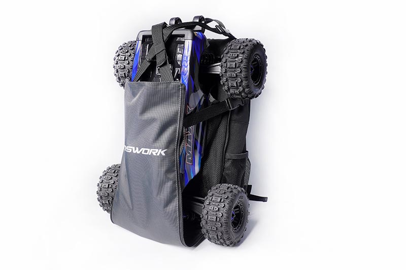 Koswork KOS32213BK RC Car Expandable Backpack (1/8 Buggy, 1/10 Buggy, Truck, Touring & Crawler) Black (9001939796205)