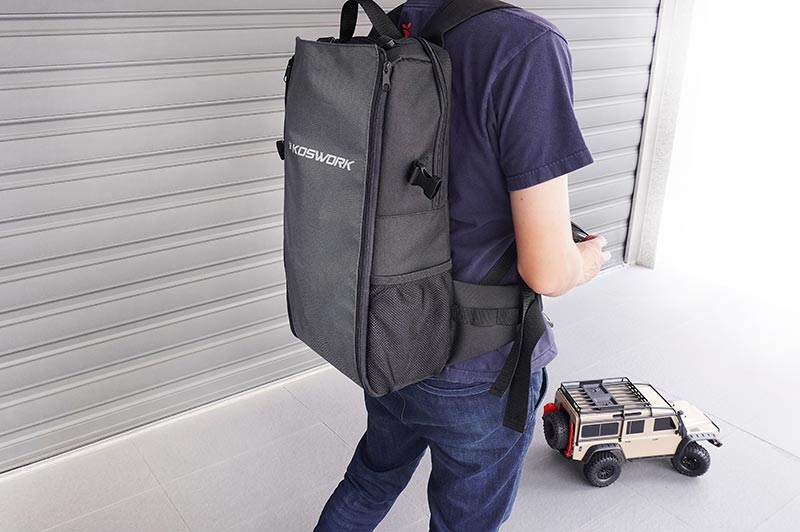 Koswork KOS32213BK RC Car Expandable Backpack (1/8 Buggy, 1/10 Buggy, Truck, Touring & Crawler) Black (9001939796205)
