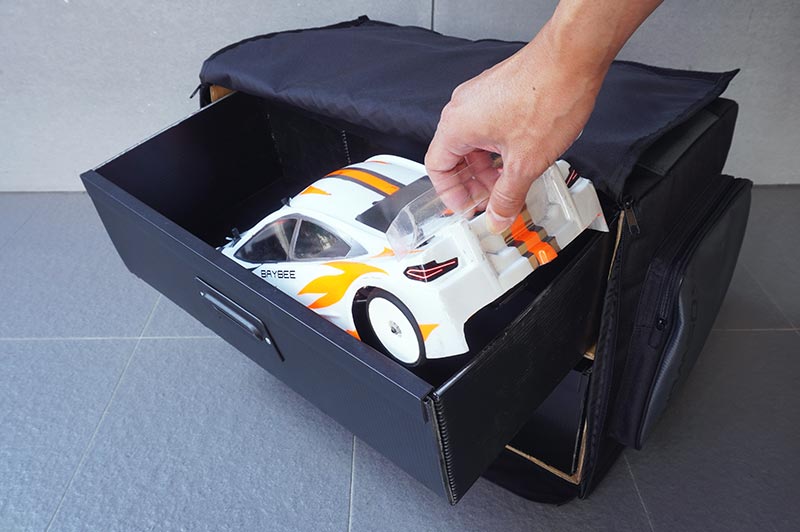 Koswork KOS32223 1/10 Compact 3 Drawer Touring Car Bag (1/10 Touring, 1 Large & 2 Medium) (9003651858669)