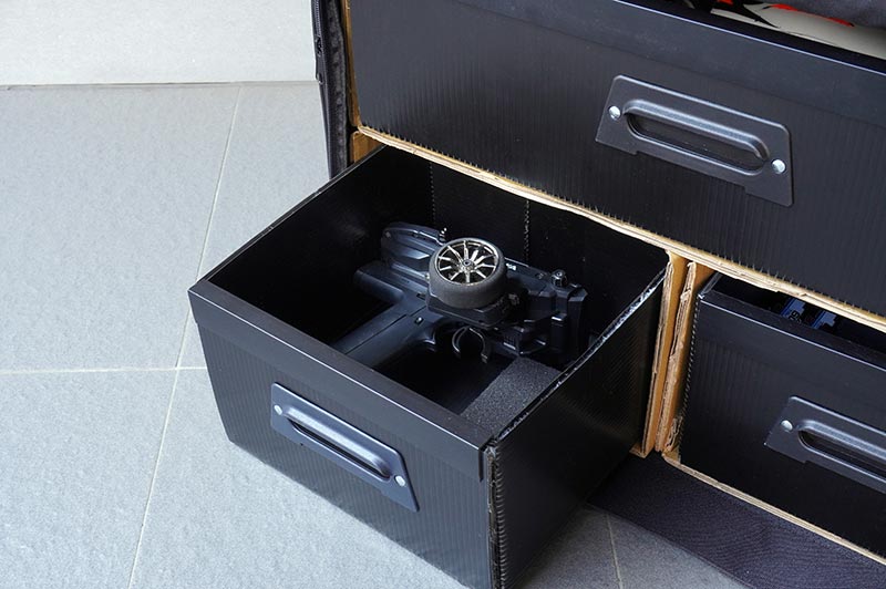 Koswork KOS32223 1/10 Compact 3 Drawer Touring Car Bag (1/10 Touring, 1 Large & 2 Medium) (9003651858669)