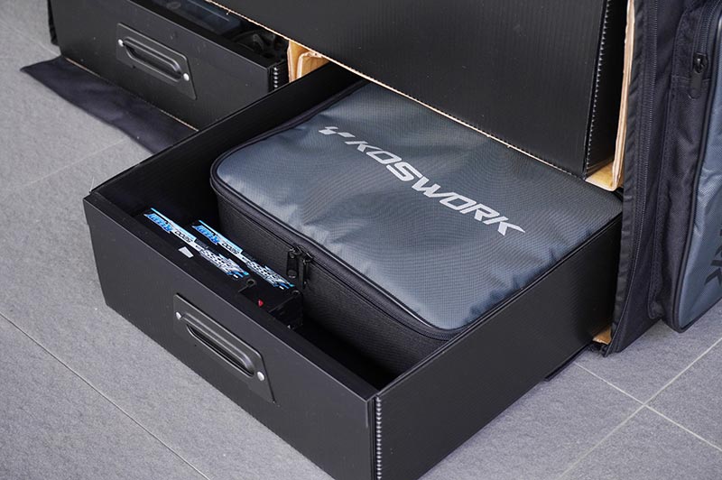 Koswork KOS32224 1/8 GT Compact 3 Drawer Car Bag (1/8 GT, 1 Large & 2 Medium) (9003651924205)
