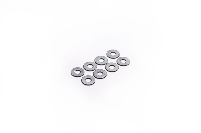 Koswork KOS40308-05 3x8x0.5mm 3mm Steel Washer / Shim Black (8) (9003656118509)