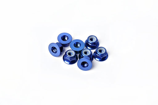 Koswork KOSN1004 M4 Aluminum Flanged Nylon Lock Nuts Blue (w/container) (8) (9003677352173)
