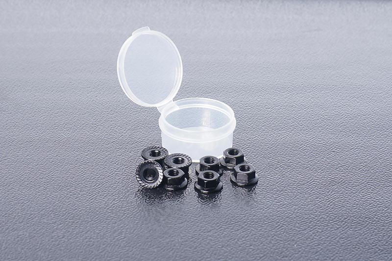 Koswork KOSN1005 M4 Aluminum Serrated Nuts Black (w/container) (8) (9003677516013)