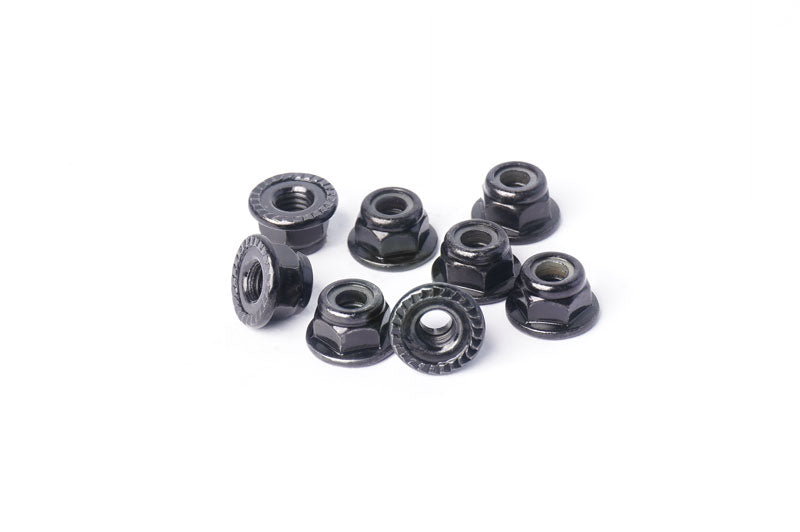 Koswork KOSN1014 M4 Steel Serrated Flanged Nylon Lock Nuts Black (w/container) (8) (9003678105837)