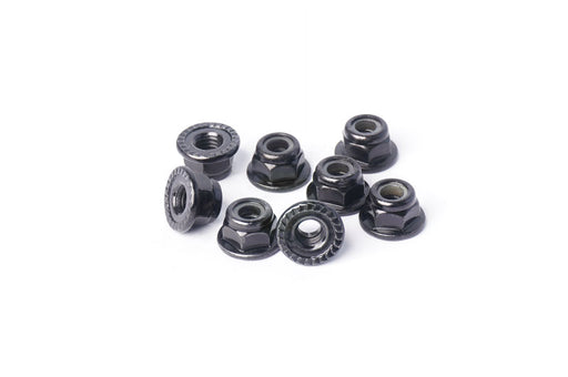Koswork KOSN1014 M4 Steel Serrated Flanged Nylon Lock Nuts Black (w/container) (8) (9003678105837)