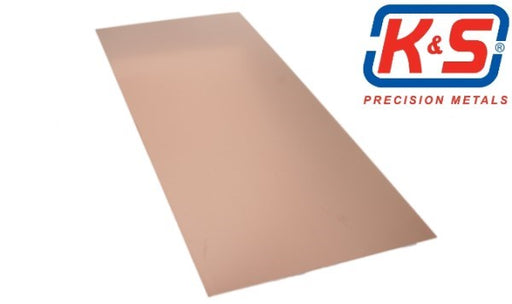 K&S 277 Copper Sheet 0.016 x 4 x 10" - 1 Piece (8279337763053)