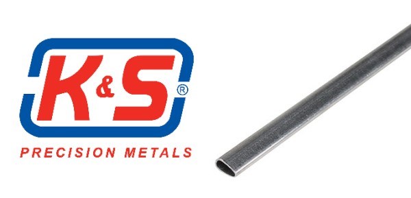 K&S 1100 Streamline Oval Aluminium Tube 1/4 OD x 35" - 1 Length