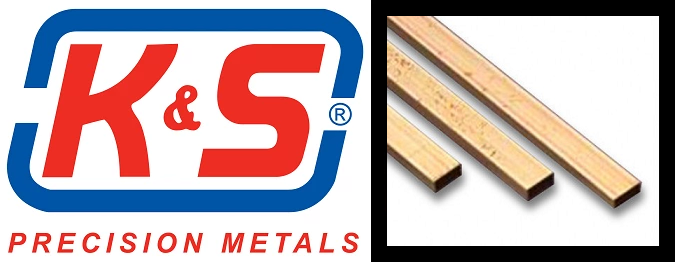 K&S 8264 Rectangle Brass Tube 1/8 x 1/4 x 0.014 x 12" - 1 Length