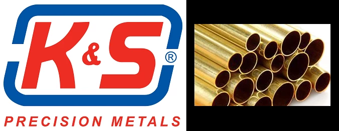 K&S 1150 Round Brass Tube 9/32 OD x 0.014 x 36" - 1 Length