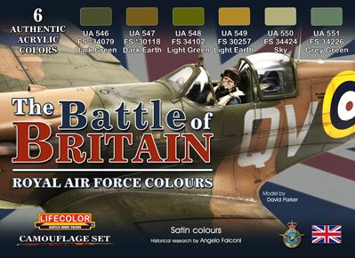 LifeColor CS35 The Battle Of Britain Royal Air Force Colours Acrylic Paint Set - Hobby City NZ (8966374752493)