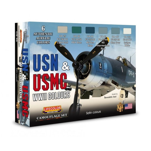 LifeColor CS46 USN & USMC WWII Colours Acrylic Paint Set - Hobby City NZ (8966374981869)